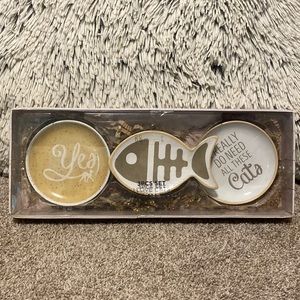 Doghaus I LOVE CATS Catch-All Ceramic Trays, 3Pcs, In Gift Box